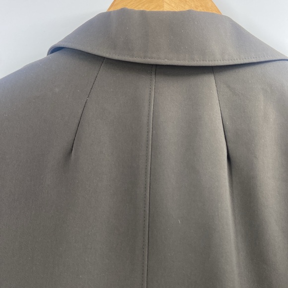 Gallery petite muted grey color car coat button front pockets - Picture 12 of 15